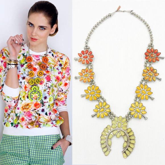 DOLORIS PETUNIA Ombre Squash Blossom Painted Swarovski Crystals Necklace Rare - Picture 1 of 13